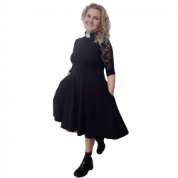 MARLENE LACE SLEEVED SKATER DRESS MARLENE LACE SLEEVED SKATER DRESS