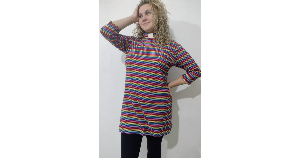 MAISIE FITTED RAINBOW DRESS