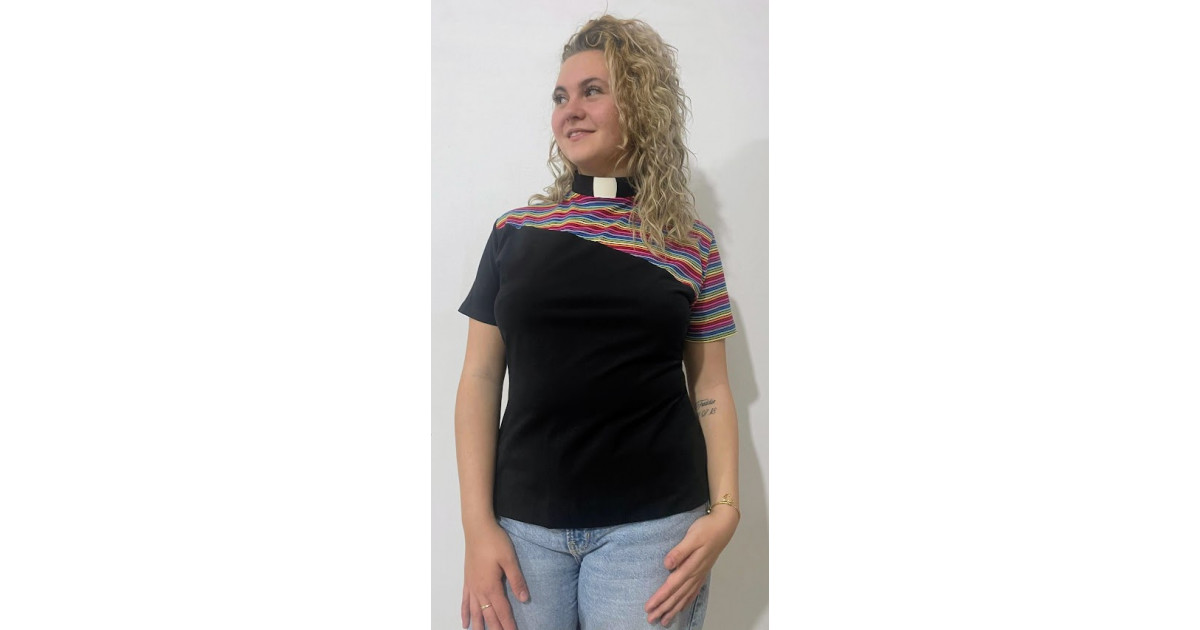 MAXINE ASYMMETRIC RAINBOW TOP
